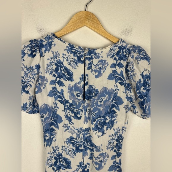 Reformation Marfa Blue White Floral Midi Dress Women’s Sz 4 - Picture 8 of 12